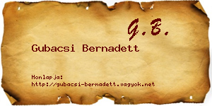 Gubacsi Bernadett névjegykártya