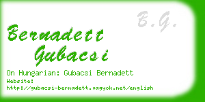 bernadett gubacsi business card